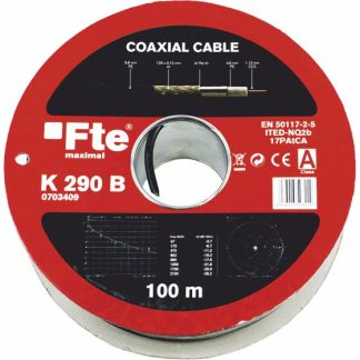 K290B Cavo coax 6,8mm PE Nero100mt. - FTE K290B